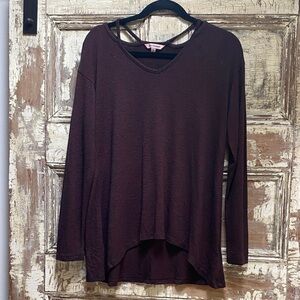 Vintage Juicy Couture Maroon/Black Long Sleeve Knit Top, Size M